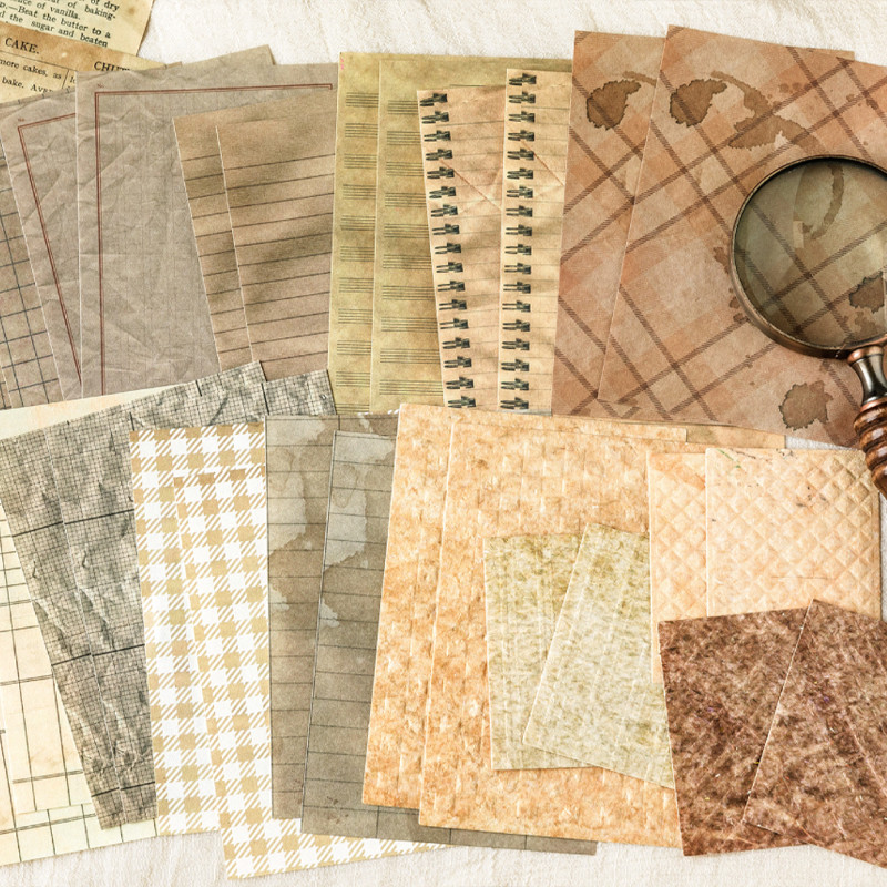 

6Style 28Pcs/bag Double Sharing Pack Letterpress Material Paper for DIY Handbook Notebook