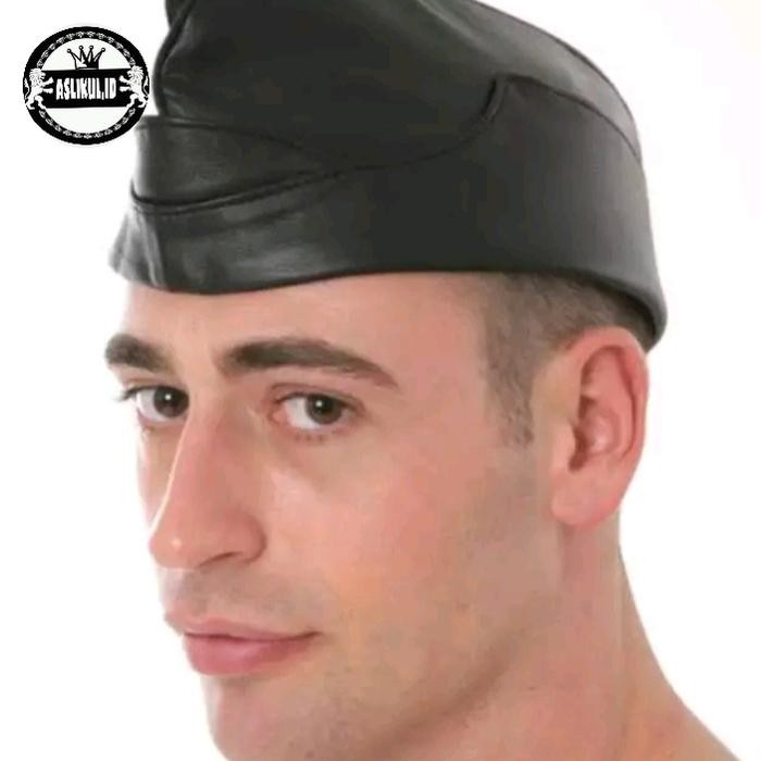 (Expert) peci sipir kulit asli / kopiah pelaut sipiri masinis