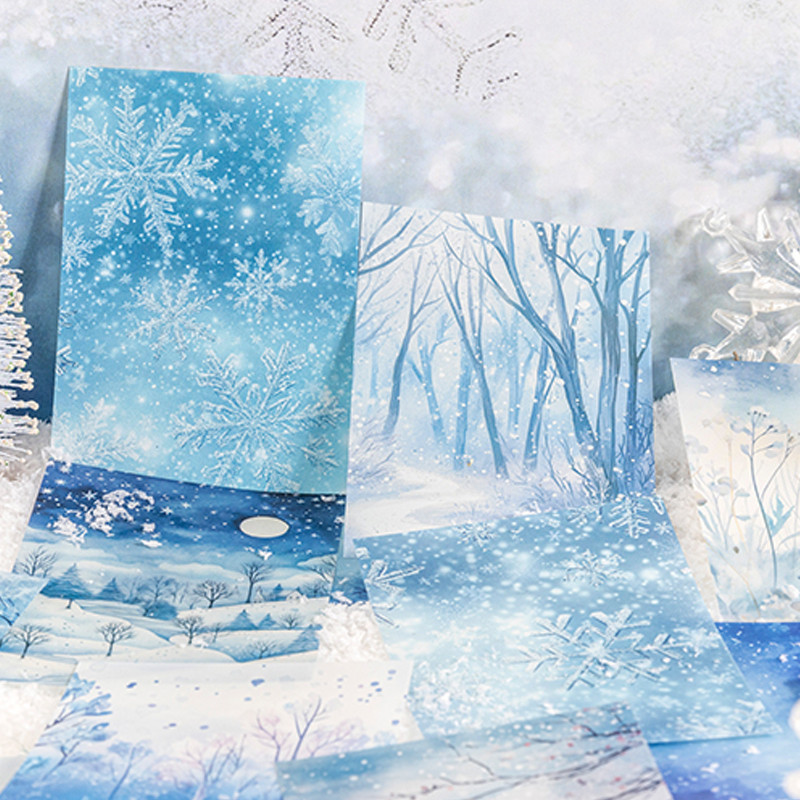 

6Style 20Pcs/bag Winter Snow Snowflake Scenic Material Stickers Creative DIY Decorative