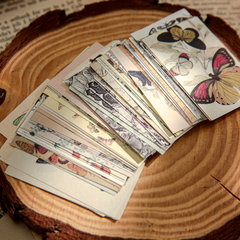 

100pcs/book Dual-material Material Book Retro Memoir Series Mini 50 Pieces Non-repeatable Tear-off