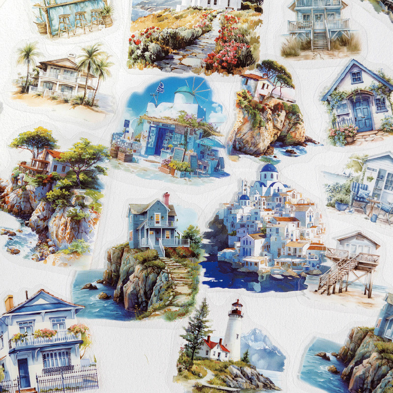 

2Style 90Pcs/bag Forest Cabin Landscaping PET Sticker Pack DIY Handbook Materials