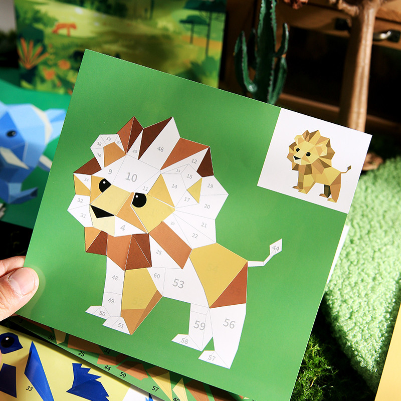 

14pcs/bag Sticker Book Children's Handmade 3D Geometric Collage Toddler Educational Toys