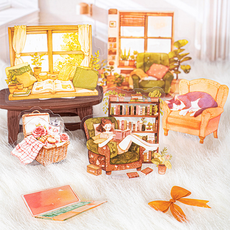 

2Style 75Pcs/bag Healing Style PET Stickers DIY Handbook Material Decoration Phone Case