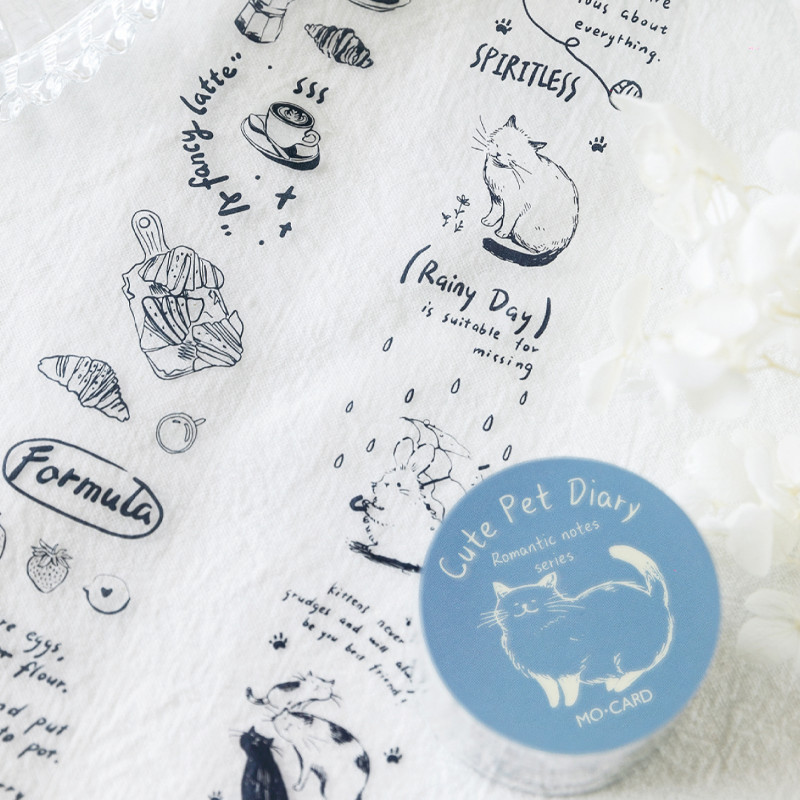 

3rolls/bag Romantic Notebook Series PET Waterproof Tape Masking Tape Handbook DIYLaptop