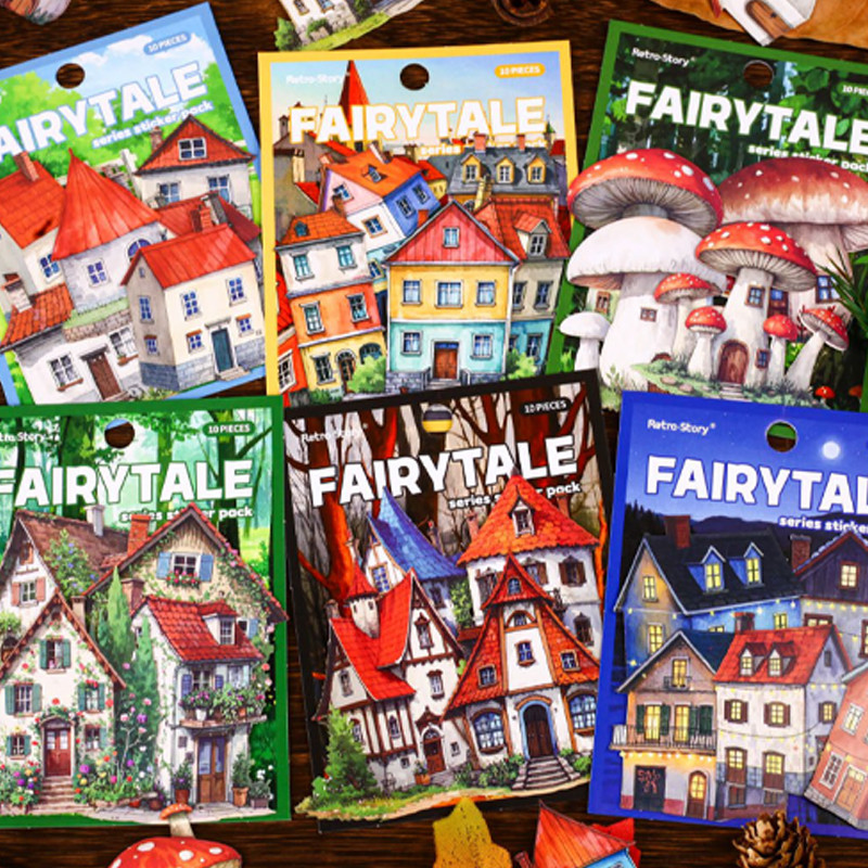 

30Pcs/bag Fairytale House Series House Landscaping Sticker Pack DIY Handbook Material