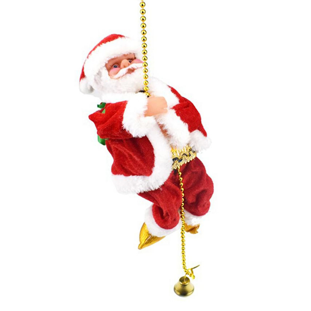 Santa Claus Climbing Beads Battery Operated Electric Climb Up and Down Climbing Santa with Light