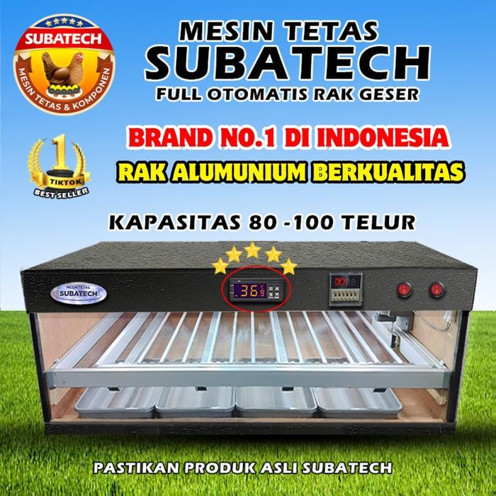 Mesin Tetas Telur Full Otomatis Penetas SUBATECH MTFORG Alumunium 80 100 Ayam Bebek Burung