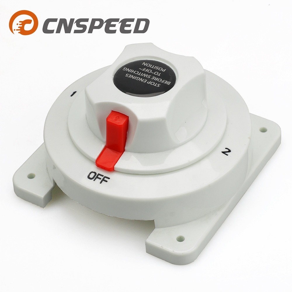 White Distribution Marine Boat Battery Switch Marine Dual Battery Selector Switch for Boat RV Motor 