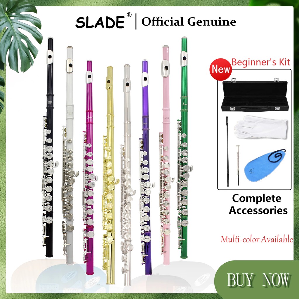 SLADE 16 Holes C Tone Flute With E Key Professional Woodwind Instrument Closed Key Cupronickel Tube 