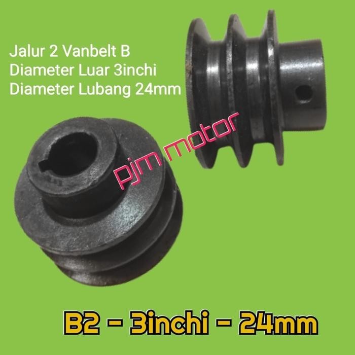 B2x3x24mm pully puli poli mesin dinamo elektromotor 3 inci 24mili