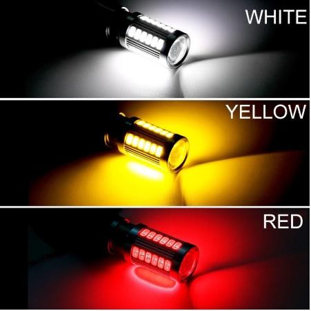 Lampu LED Bayonet ke Rem Sein Mundur 1157 33 MATA Lensa Mobil Motor