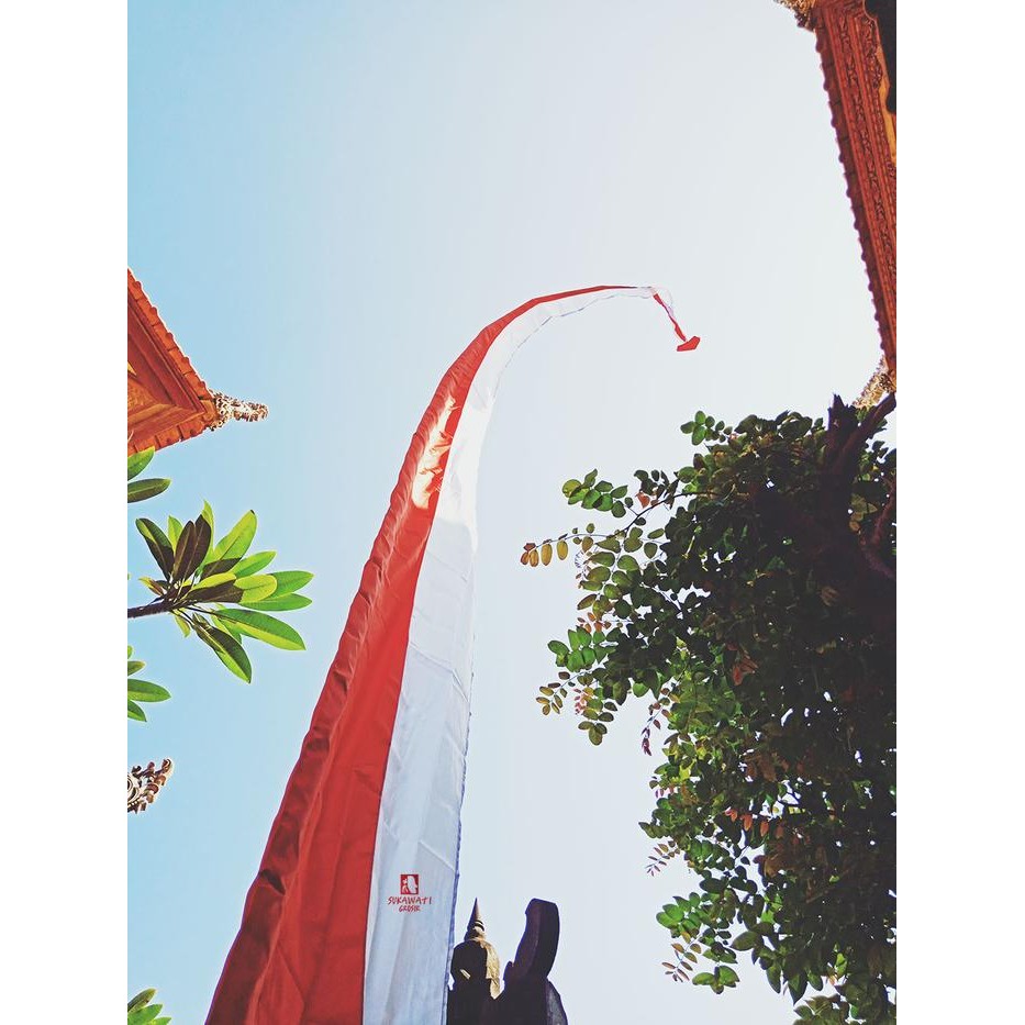 (Allthebest) Umbul-Umbul Bendera Merah Putih - Umbul Penjor Merah Putih Bendera Indonesia Khas Bali