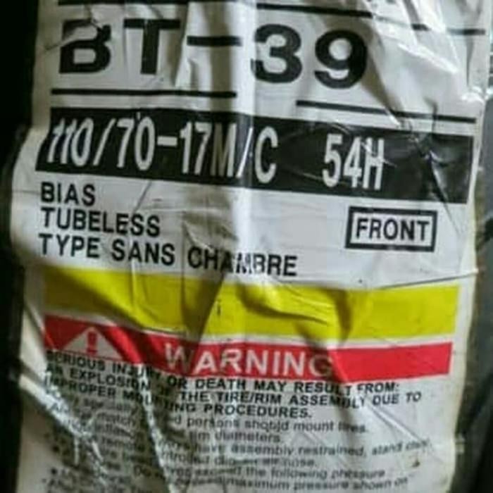 BAN LUAR BRIDGESTONE BATTLAX BT39 UKURAN 110/70-17 BT39