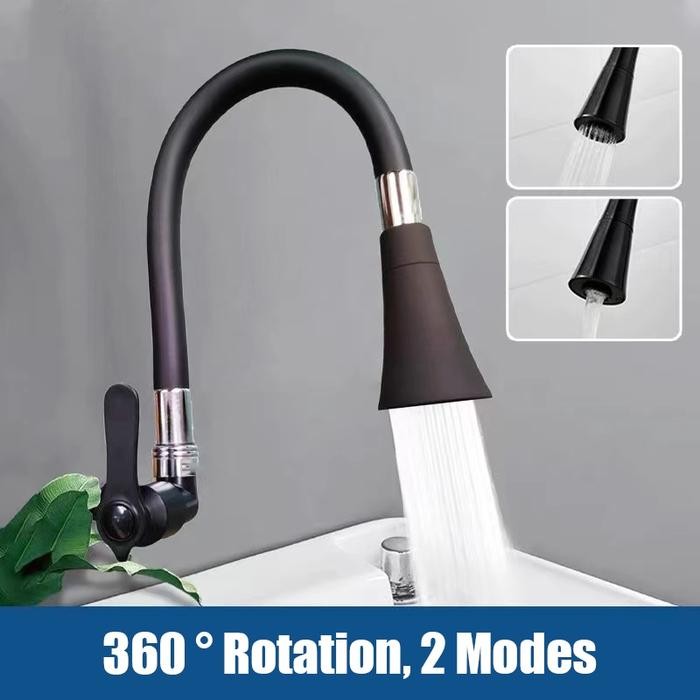Toto - CodSus304 Kran Angsa Fleksibel Kran Cuci Piring Hitam Kran Cuci Piring Dinding Anti Karat
