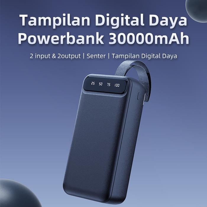 6BJB Basike Powerbank 30000 Mah Fast Charging Dual Usb Led Display 2 Input