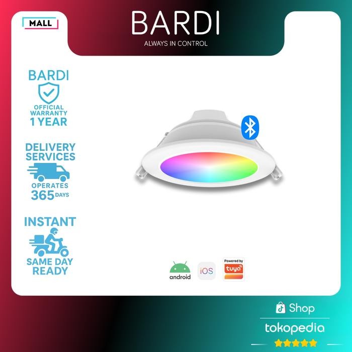 Terbaru - Bardi Smart Beacon Panel Downlight 8W Rgbww Bluetooth Lampu
