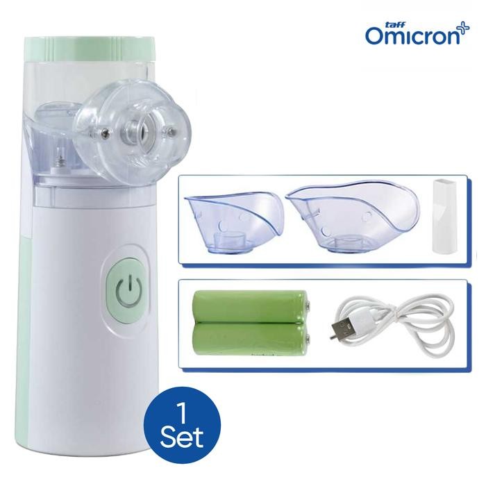 KEQZ Taffomicron Alat Nebu Portable Inhaler Uap Obat Terapi Pernapasan Asma Anak Dewasa