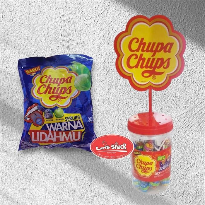 

4ZMI Permen Lollipop Chupa Chups Toples All Varian Isi 30 Pcs