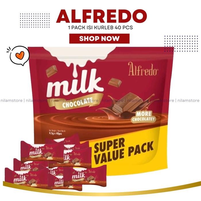 

4ZMI Coklat Alfredo Full Coklat Value Pack 180G - Cokelat Enak Lembut Isi +-40 Pcs