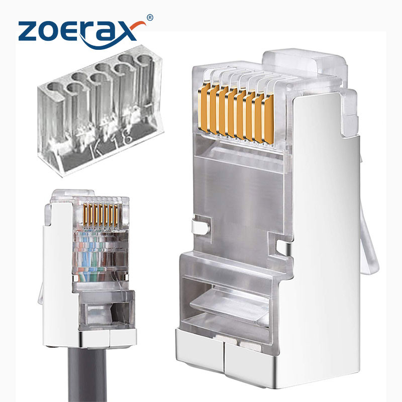 ZoeRax Cat6 RJ45 Connector,Two-Piece Design Modular Network Plug