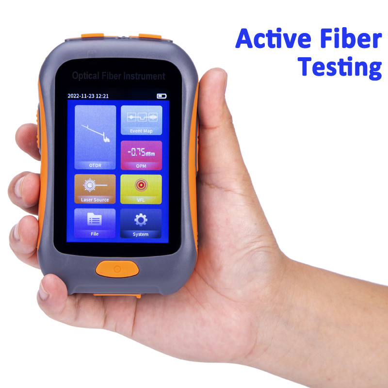 1550nm 80km Optical Active Fiber Test OTDR Tester Mini Reflectometer with Event Map VFL OLS OPM Touc