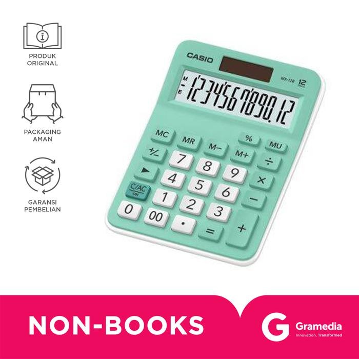 

KALKULATOR CASIO PRAKTIS TIPE MEJA MINI MX-12B GREEN
