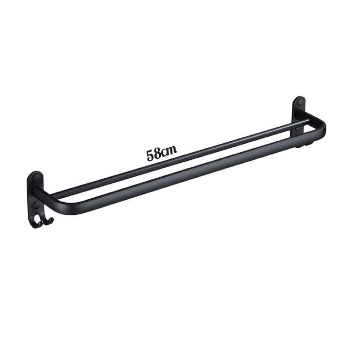Gantungan handuk rak handuk (hitam) kamar mandi
