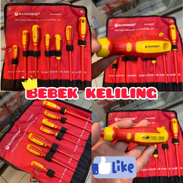 Obeng listrik set Maxpower / insulation screwdriver set / obeng set