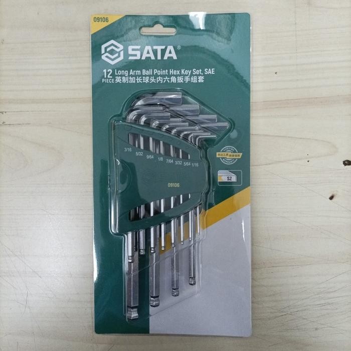Kunci L SATA Panjang Ballpoint / Ball Point Hex Key Long 12pcs 09106