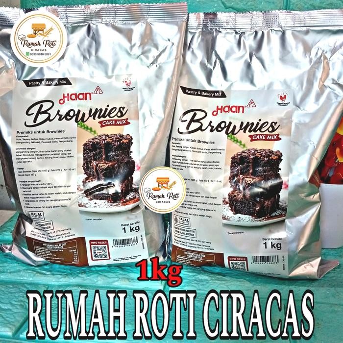 

BROWNIES PREMIX HAAN 1KG CAKE MIX BAKERY HALAL COKELAT 1 KG CHOCOLATE OVEN CHOC KUE
