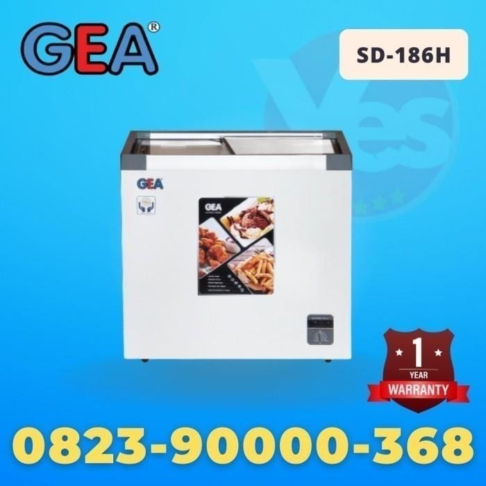 Gea Freezer Sd-186 Kulkas Freezer Es Krim Sliding Flat Glass Freezer