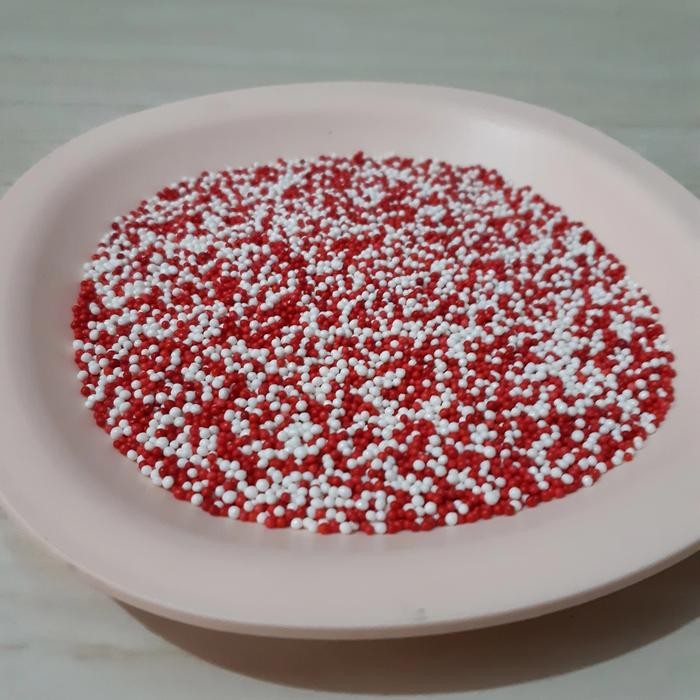 

sprinkle trimit pearls merah putih hiasan kue cupcakes red white 50gr