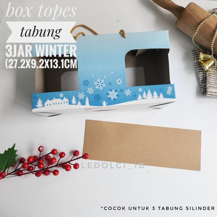 

(5 PCS) BOX TOPLES HAMPERS KEMASAN 3 JAR SILINDER BOX NATAL LEBARAN