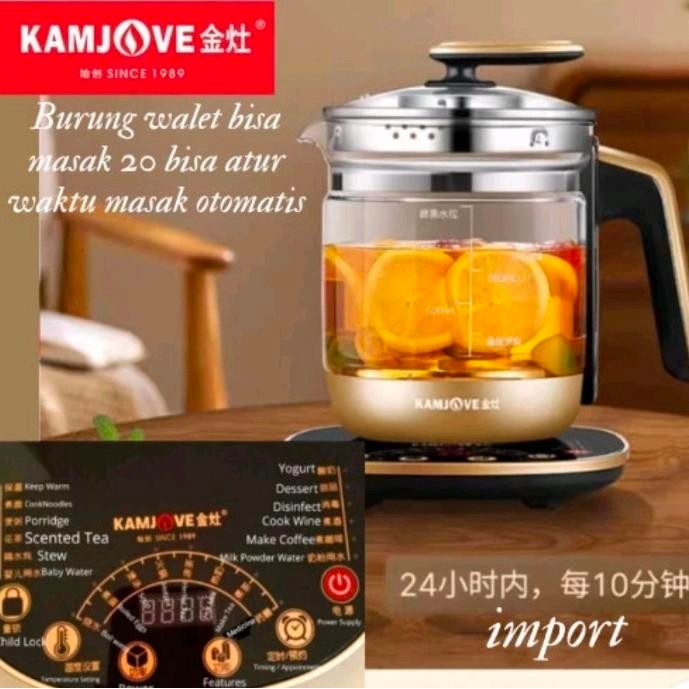 Kamjove Teko Listrik Pemanas Air Kettle Kaca Pemasak Teh Bird Nest