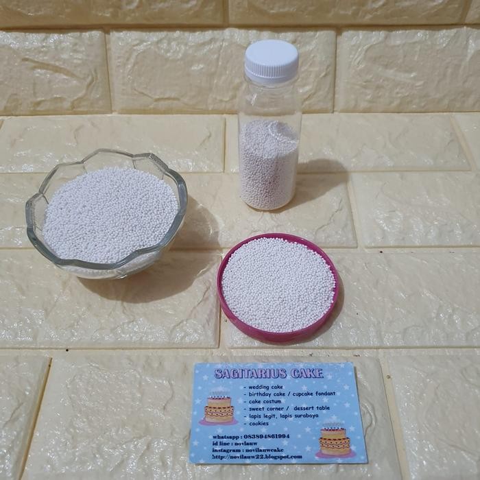 

sprinkle sugar pearl white hiasan kue/cupcake
