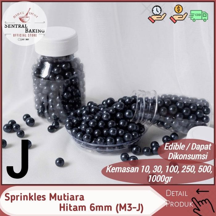 

SPR-179 Sprinkle Mutiara Hitam 6mm (M3-J) Springkel Sprinkel Pearl Kue