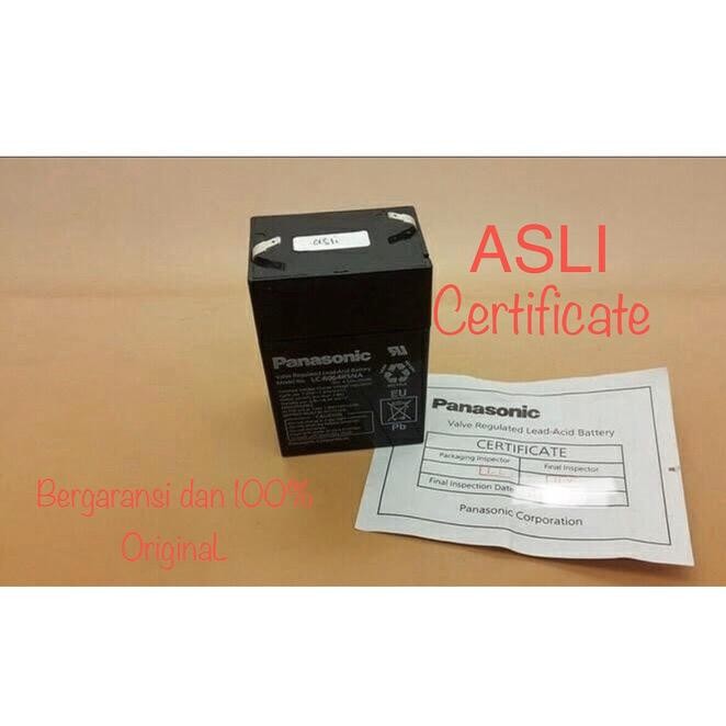 Aki Baterai Asli Original Panasonic 6V 4Ah 6V 4,5Ah Accu Aki Mf