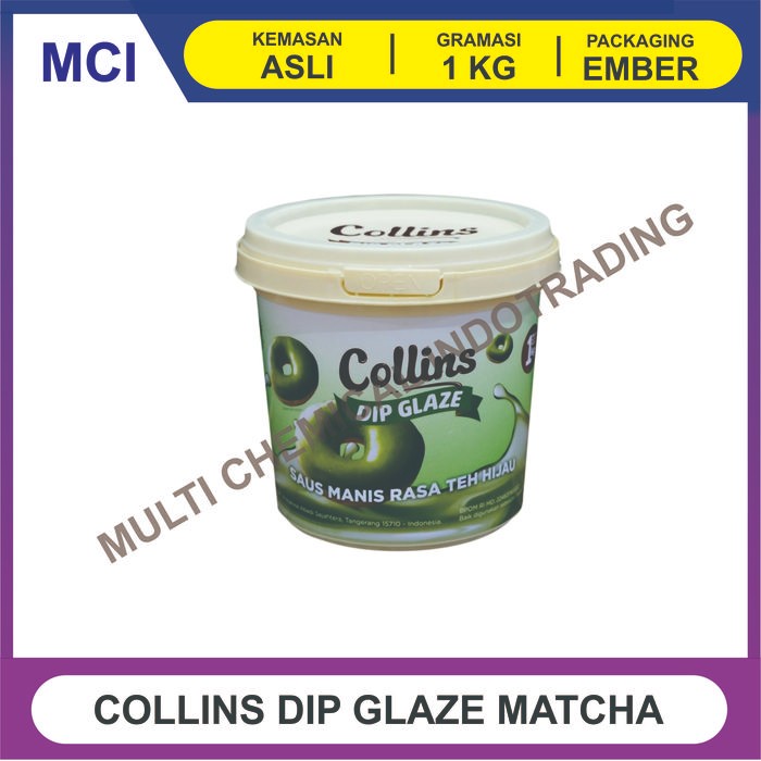 

COLLINS DIP GLAZE 1 KG - TOPPING DONAT PISANG NUGGET- MATCHA GREEN TEA