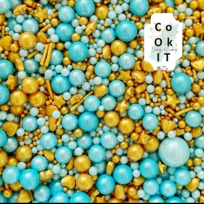 

Taburan Sprinkle Cake Hiasan Kue Varian Aquamarine