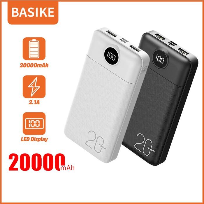 PowerBank 20 mAh Dual USB LED Power Bank Murah BASIKE Fast Charging *
