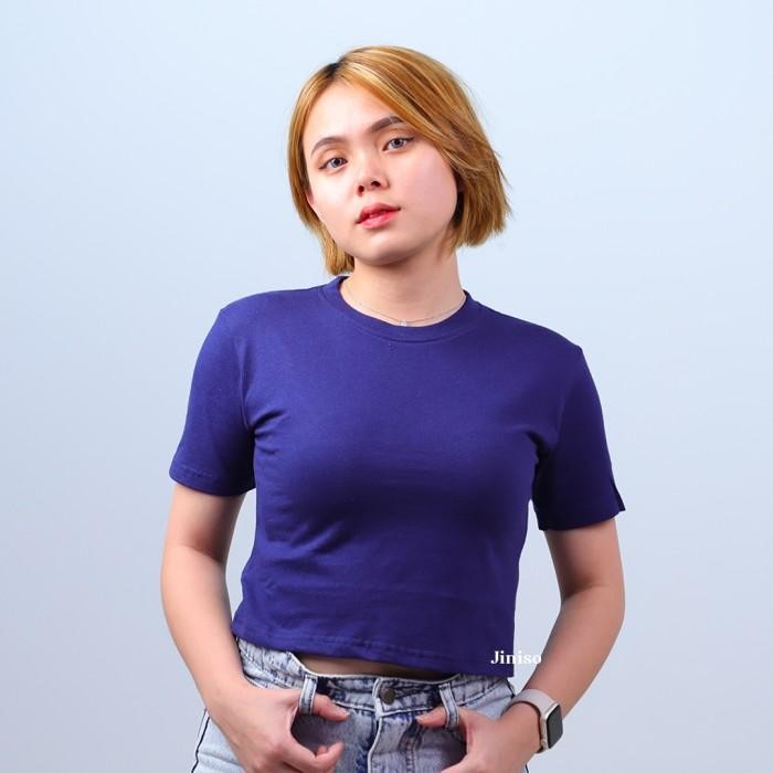 (Allthebest) JINISO Kaos Crop Top Lengan Pendek Baby Tee