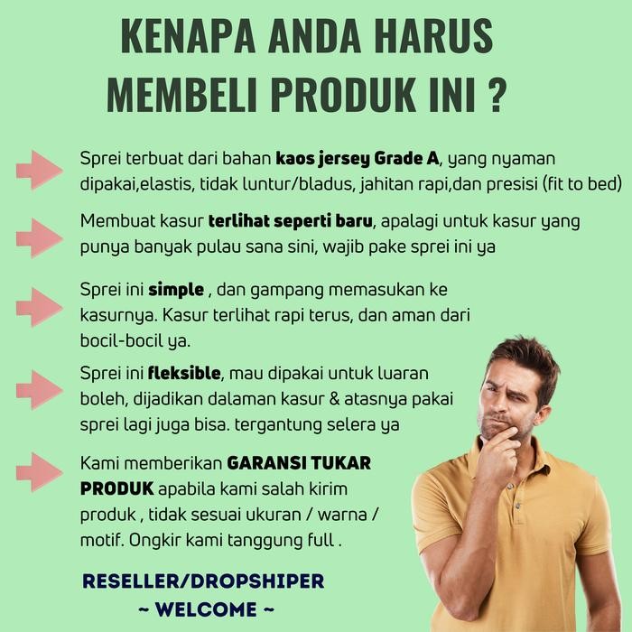 Sarung Kasur Uk.120X200X25-30 Cm Polos Untuk Springbed