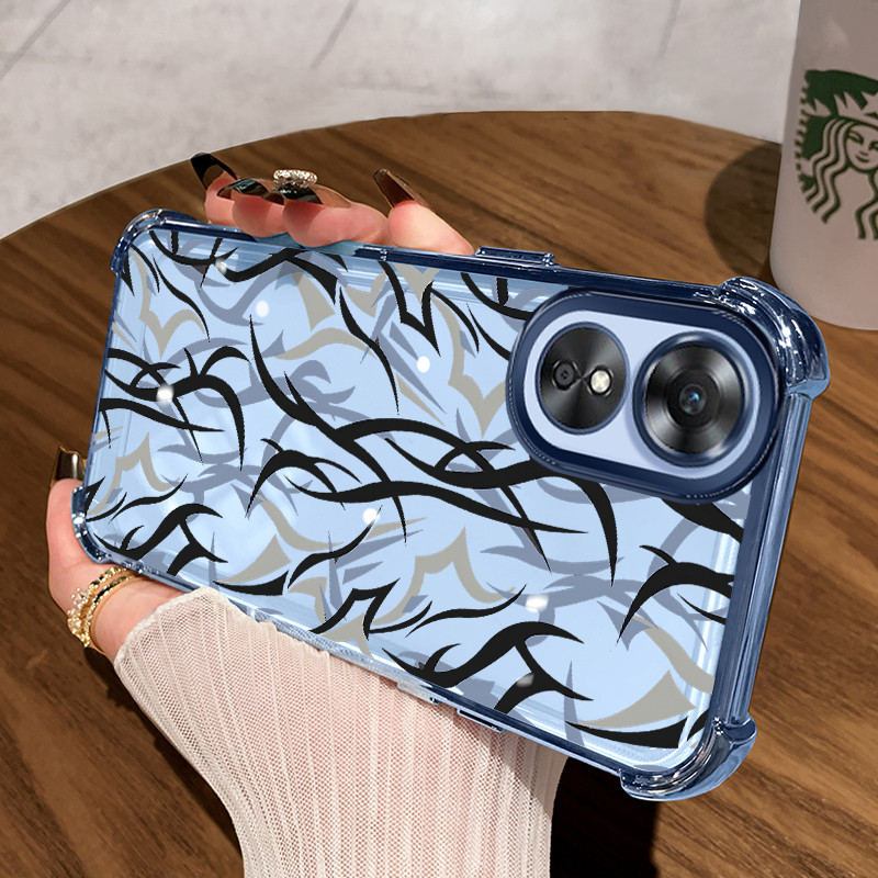 Casing Hp untuk OPPO A17 OPPO A17K Case Casing Graffiti batang pola Silikon Softcase HP Kesing empat