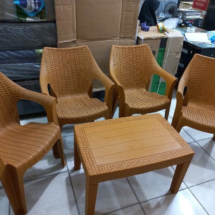 [Kargo] Kursi Tamu Olymplast 508, 4 Kursi 508 Dan 1 Meja Ostr / Kursi Plastik / Kursi Anyam