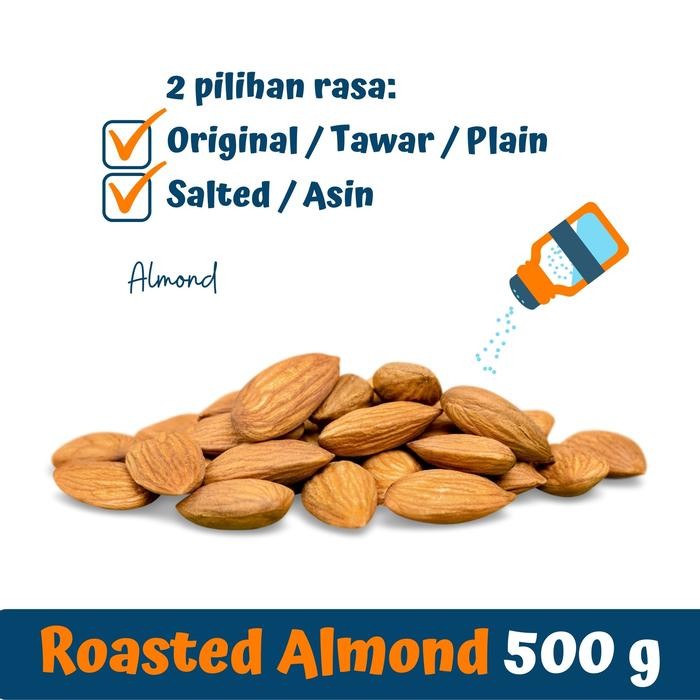 

KACANG ALMOND PANGGANG ORIGINAL (ROASTED NATURAL ALMOND) 500GRAM MURAH