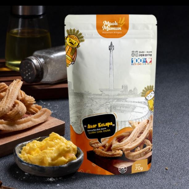 

OLEH OLEH DARI JAKARTA SNACK AKAR KELAPA MPOK MUMUN KHAS BETAWI