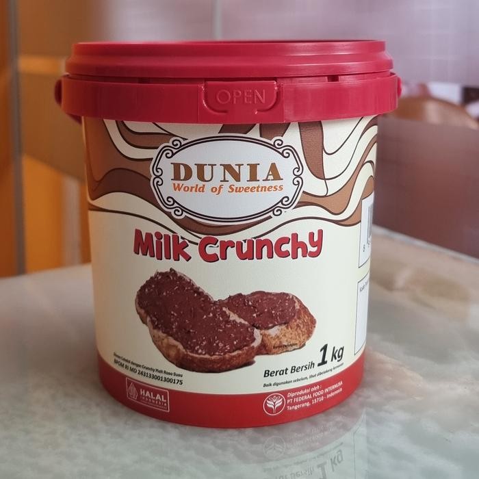 

DUNIA SPREAD CRUNCHY MILK 1 KG PAIL COKLAT DUNIAGOCRUNCHY