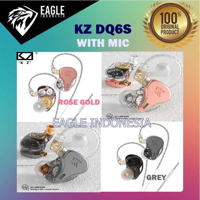 Kz X Hbb Dq6S Iem Professional Earphones Hifi Deep Bass With Mic