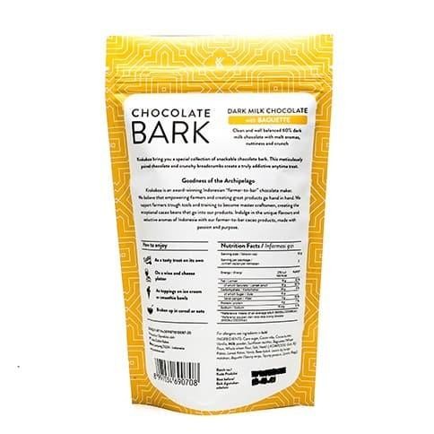 

CHOCOLATE BARK, DARK MILK CHOCOLATE WITH BAGUETTE