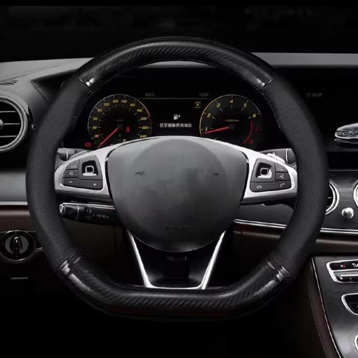 sarung / cover stir kulit mobil universal bentuk D model carbon untuk mobil SUZUKI ALL NEW ERTIGA